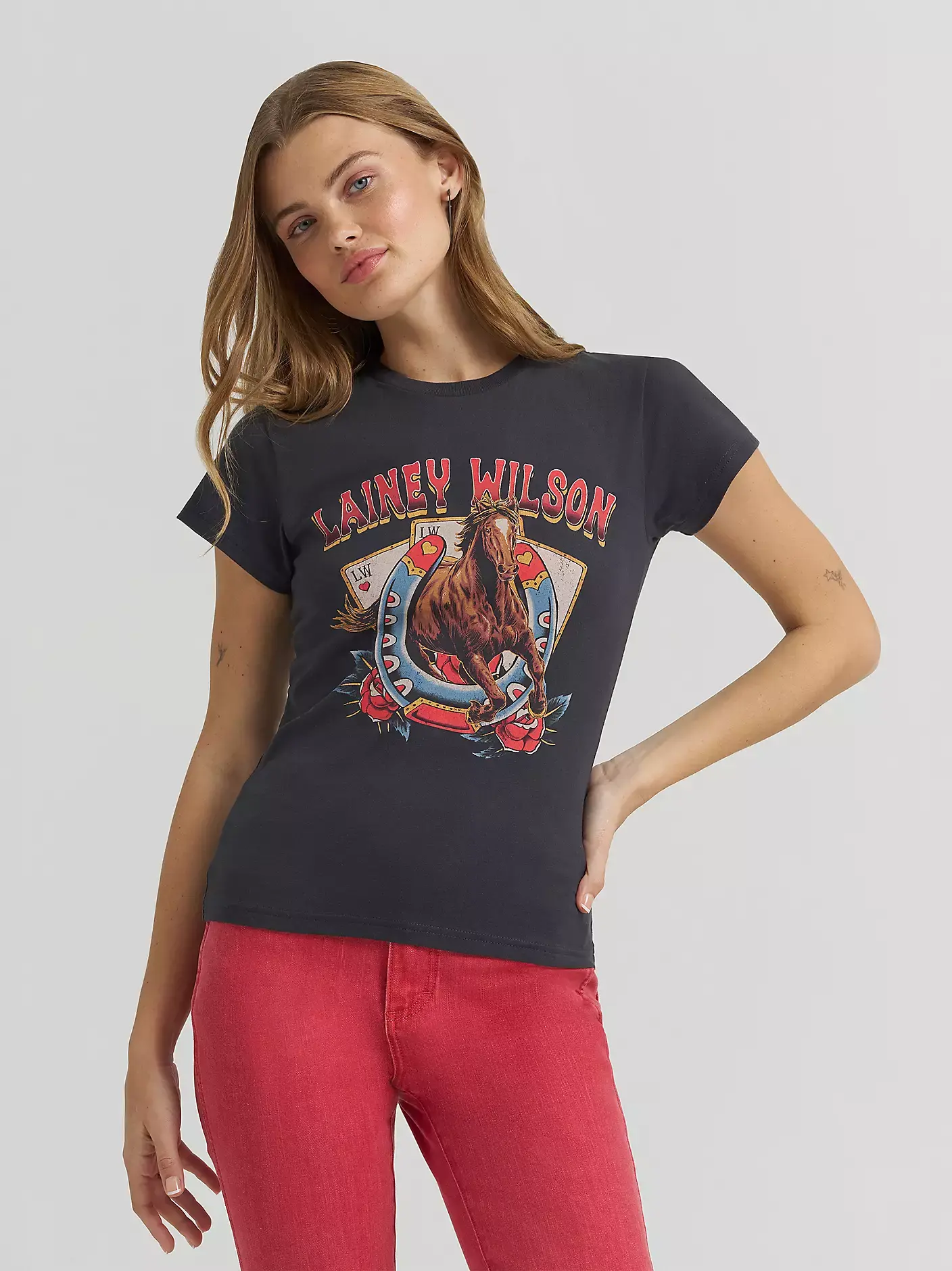 Lainey Wilson x Wrangler Horse Cards Tee