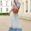 Thumbnail: White & Blue Floral Boho Maxi Dress