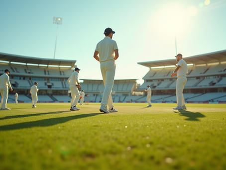Cricket Pitch with players