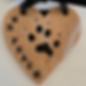 Swirled Clay Pawprint in Custom Tan Coat Color with Black Paint