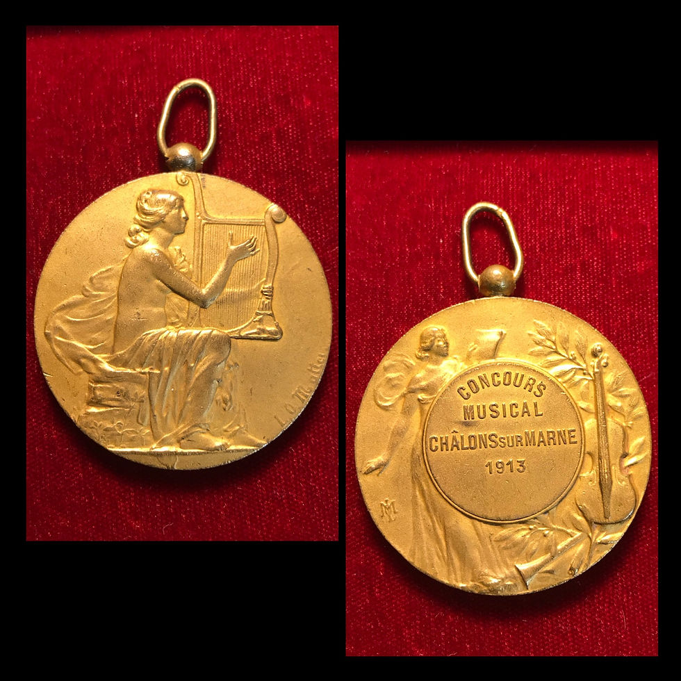 gilt bronze medal for the Concours Musical Châlons sur Marne