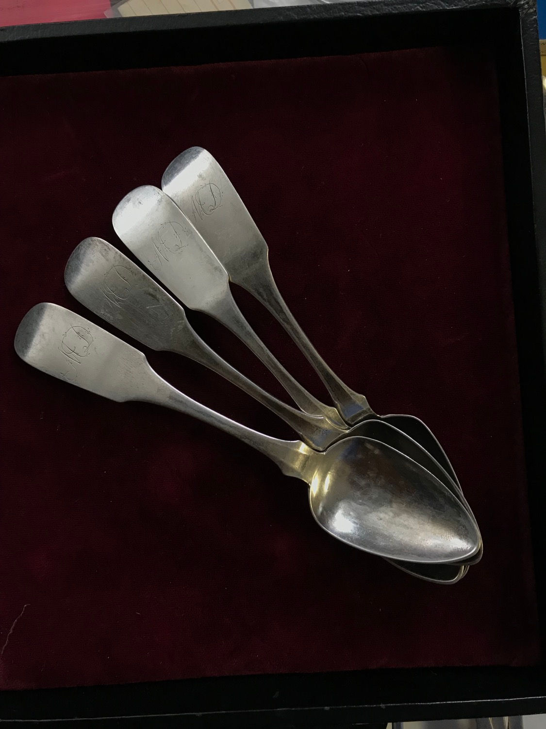Early American Coin Silver Teaspoons by G. Bush