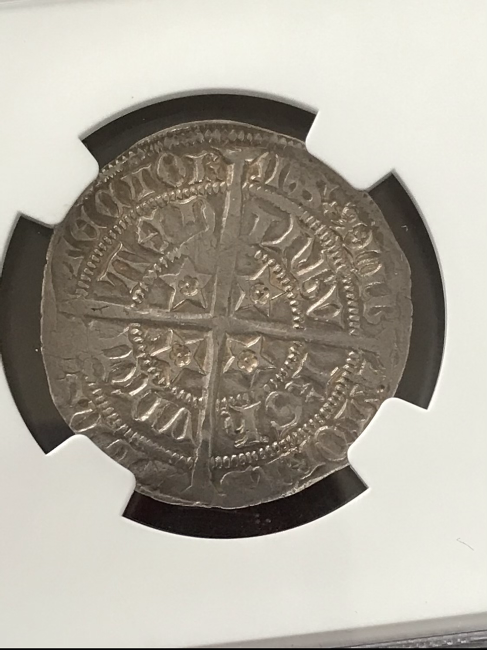 Thumbnail: 1367-1371 King David II Edinburgh Scotland silver groat 4p 