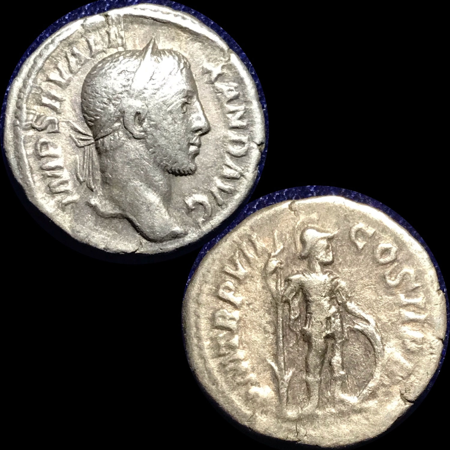 Ancient Roman Severus Alexander silver Denarius 222-235 ad