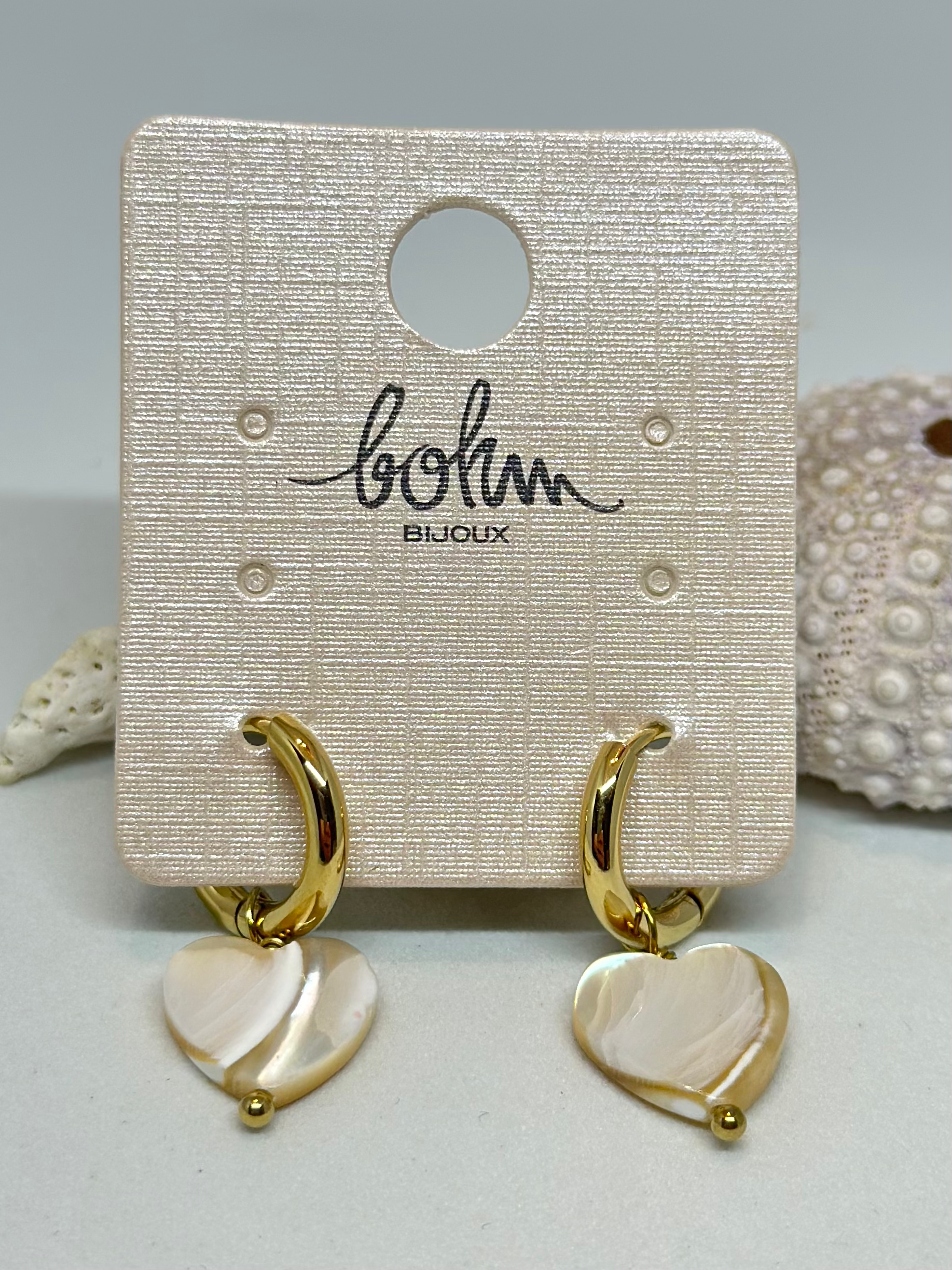 Boucles d’oreilles CŒUR NACRÉ