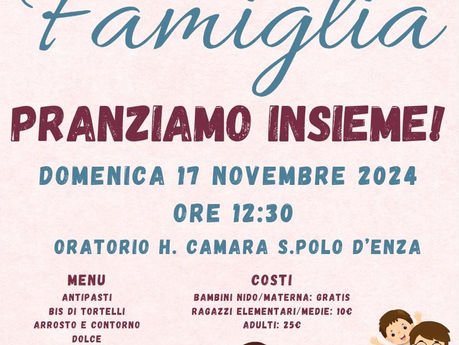 17 novembre 2024: Festa della famiglia e anniversari di matrimonio a San Polo
