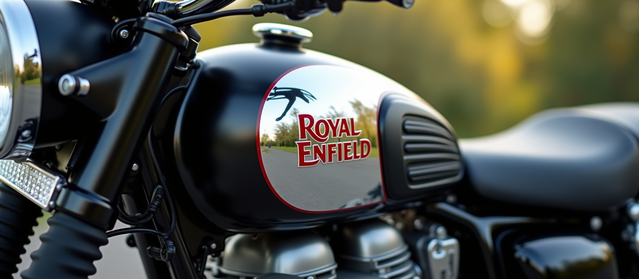Moto Royal Enfield noir mat / chrome