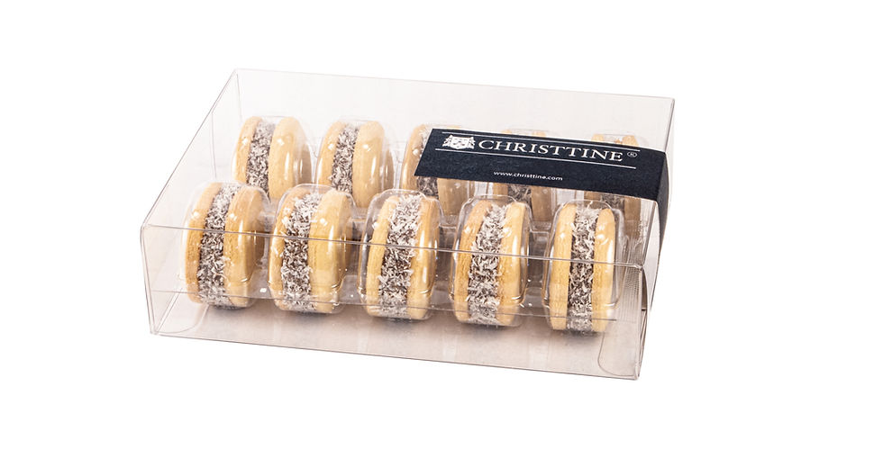 Thumbnail: Traditional Alfajores  filled with Dulce de Leche garnished with coconut flakes