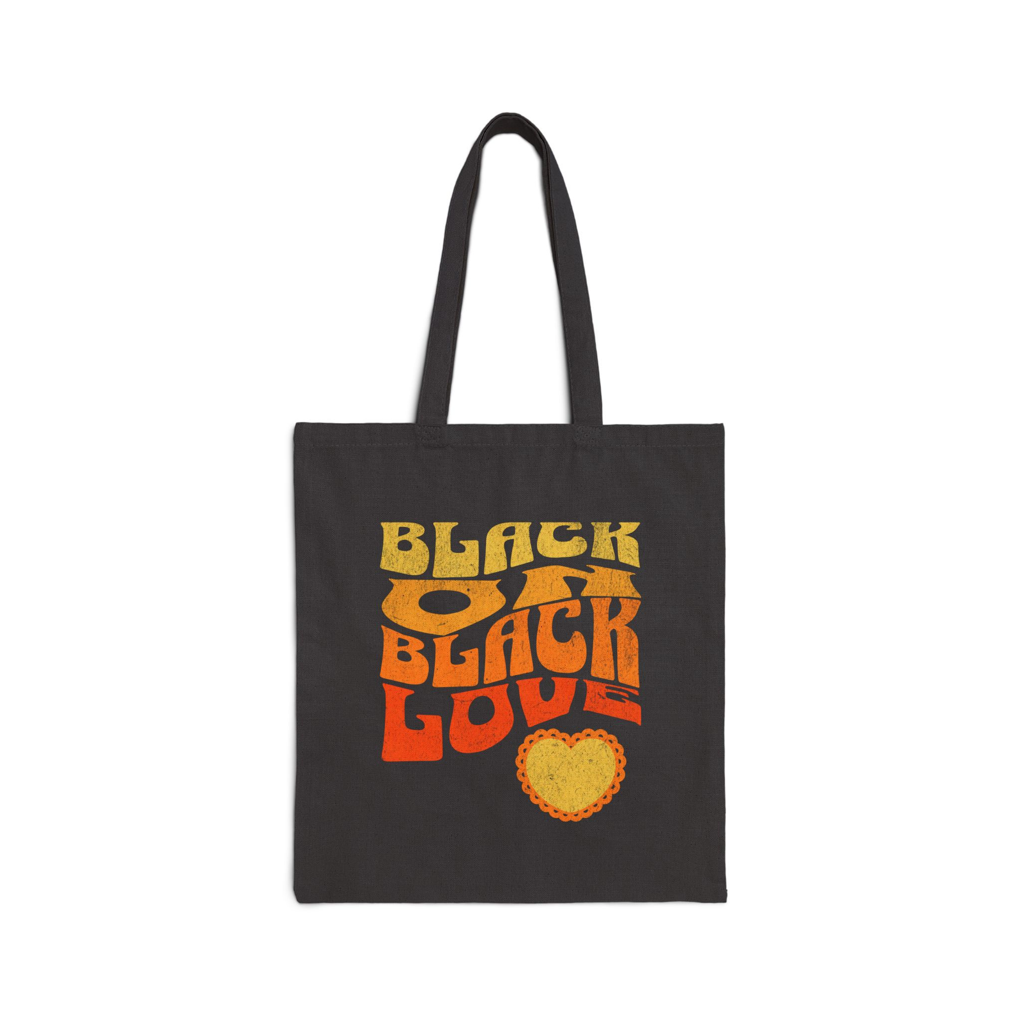 Black Love Canvas Tote Bag