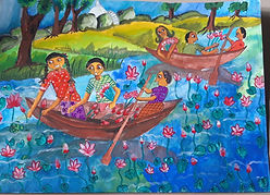 Children Picking Lotus