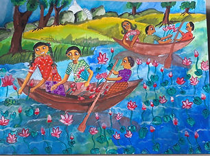 Children Picking Lotus