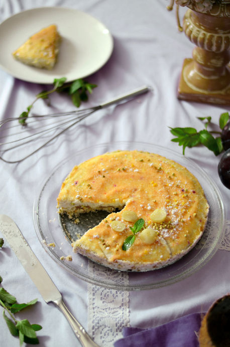 Tarta helada de coco y limón