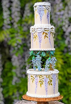 hand painted wisteria cake