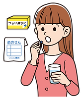 内服薬を飲む女性