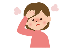 熱がある女性