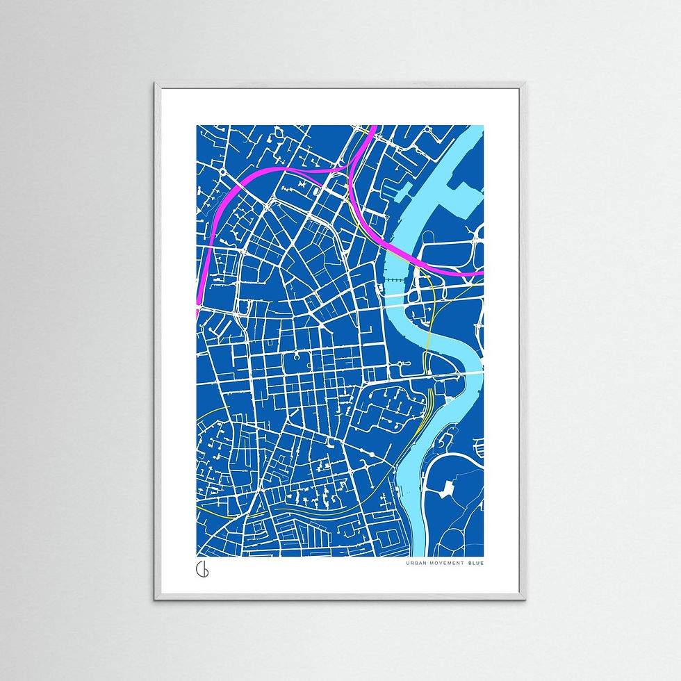 Thumbnail: Urban Movement Blue 500x700mm (20x28") Framed Giclée Print
