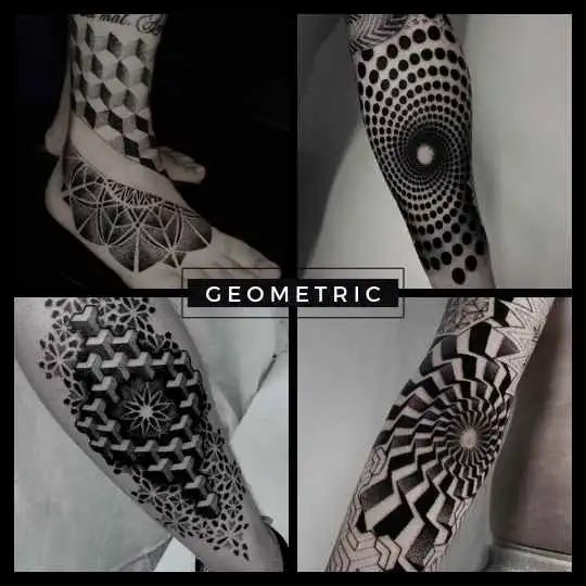 6ink9 Tattoo Studio: Collage im Geometrischen Tattoo Stil, Köln | Geometric Tattoo Collage, Cologne
