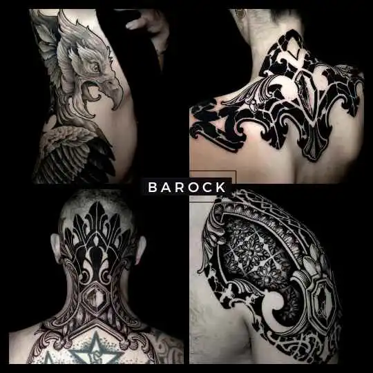6ink9 Tattoo Studio: Collage im Barock Tattoo Stil, Köln | Baroque Tattoo Collage, Cologne
