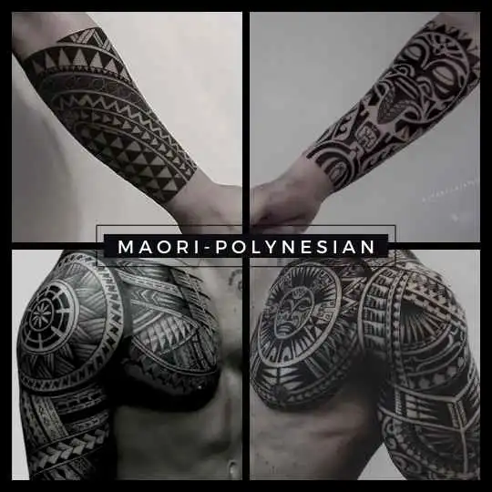6ink9 Tattoo Studio: Collage im Maori-Polynesischen Tattoo Stil, Köln | Maori Polynesian Tattoo Collage, Cologne
