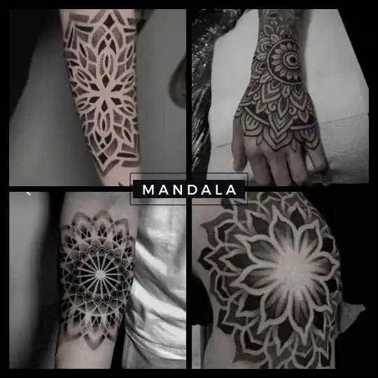 6ink9 Tattoo Studio: Collage im Mandala Tattoo Stil, Köln | Mandala Tattoo Collage, Cologne
