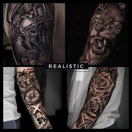 6ink9 Tattoo Studio: Collage im Realistischen Tattoo Stil, Köln | Realistic Tattoo Collage, Cologne
