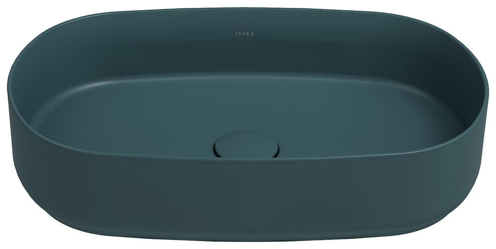 ISVEA Infinity 55 cm Petrol Yeşili batarya deliksiz tezgah üstü lavabo