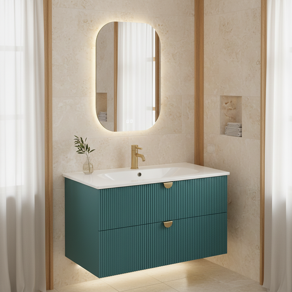 ISVEA Infinity Okyanus Lavabo Ünitesi 80 cm + Led'li Ayna / Set