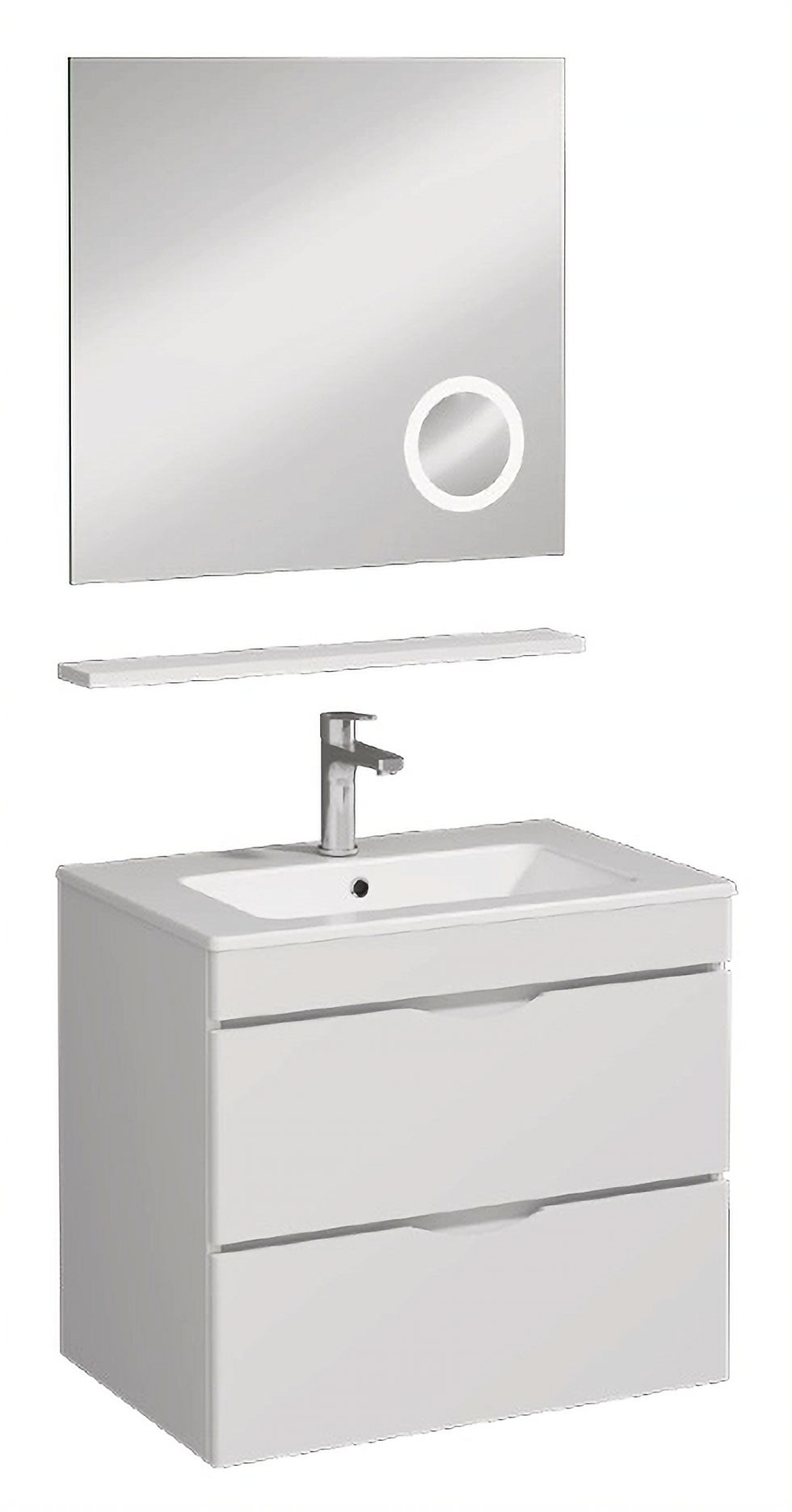 ISVEA Roya Çift Çekmeceli Lavabo Ünitesi 60 cm + Büyüteçli Ayna / Set 