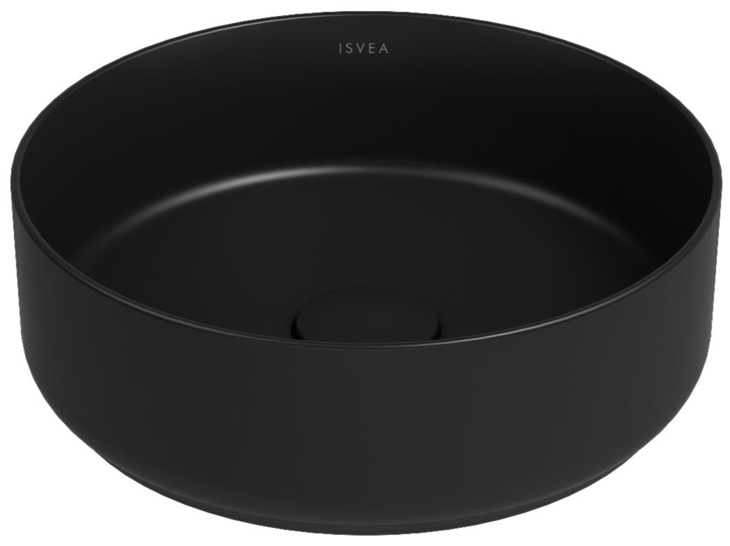 ISVEA Infinity Tezgah Üstü Lavabo 36 cm + Bas Aç / Mat Siyah