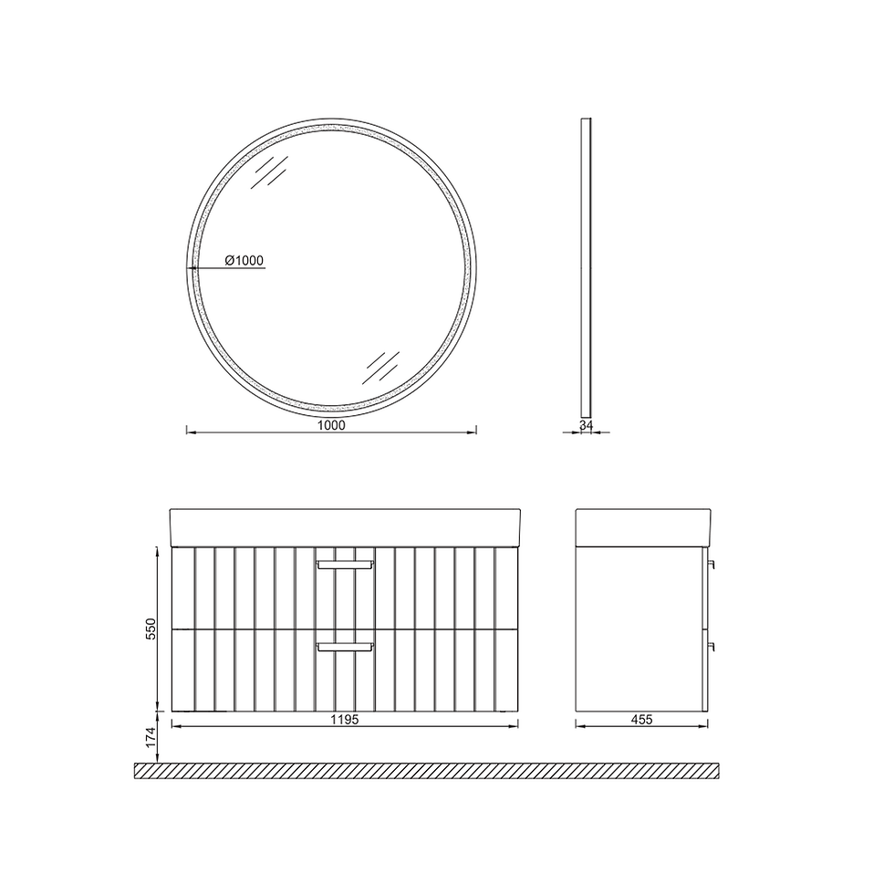Küçük resim: ISVEA Vea 120 cm teknik çizim