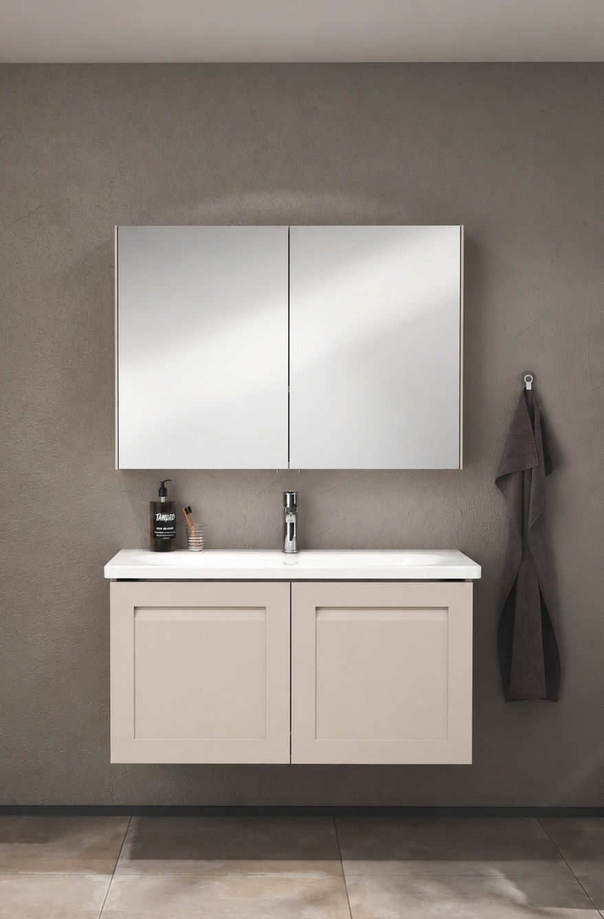 ISVEA LINARO 100 cm Lavabo Ünitesi + Dolaplı Ayna / Kaşmir