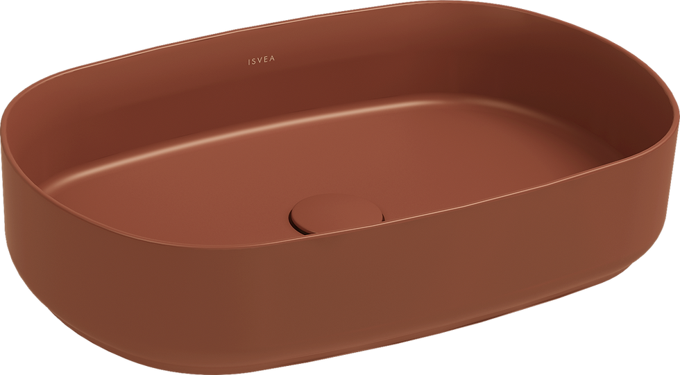 ISVEA Infinity 55 cm Terracotta batarya deliksiz tezgah üstü lavabo