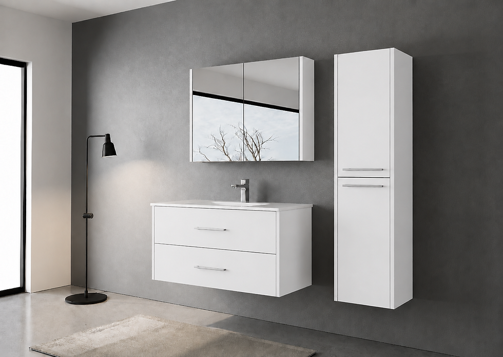 ISVEA Combinato Çift Çekmeceli Beyaz Lavabo Ünitesi, 100 cm