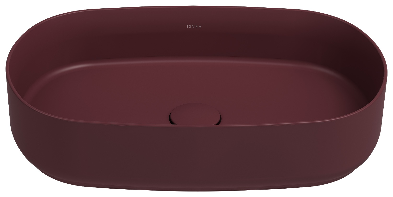 ISVEA Infinity 55 cm Rustik Bordo batarya deliksiz tezgah üstü lavabo