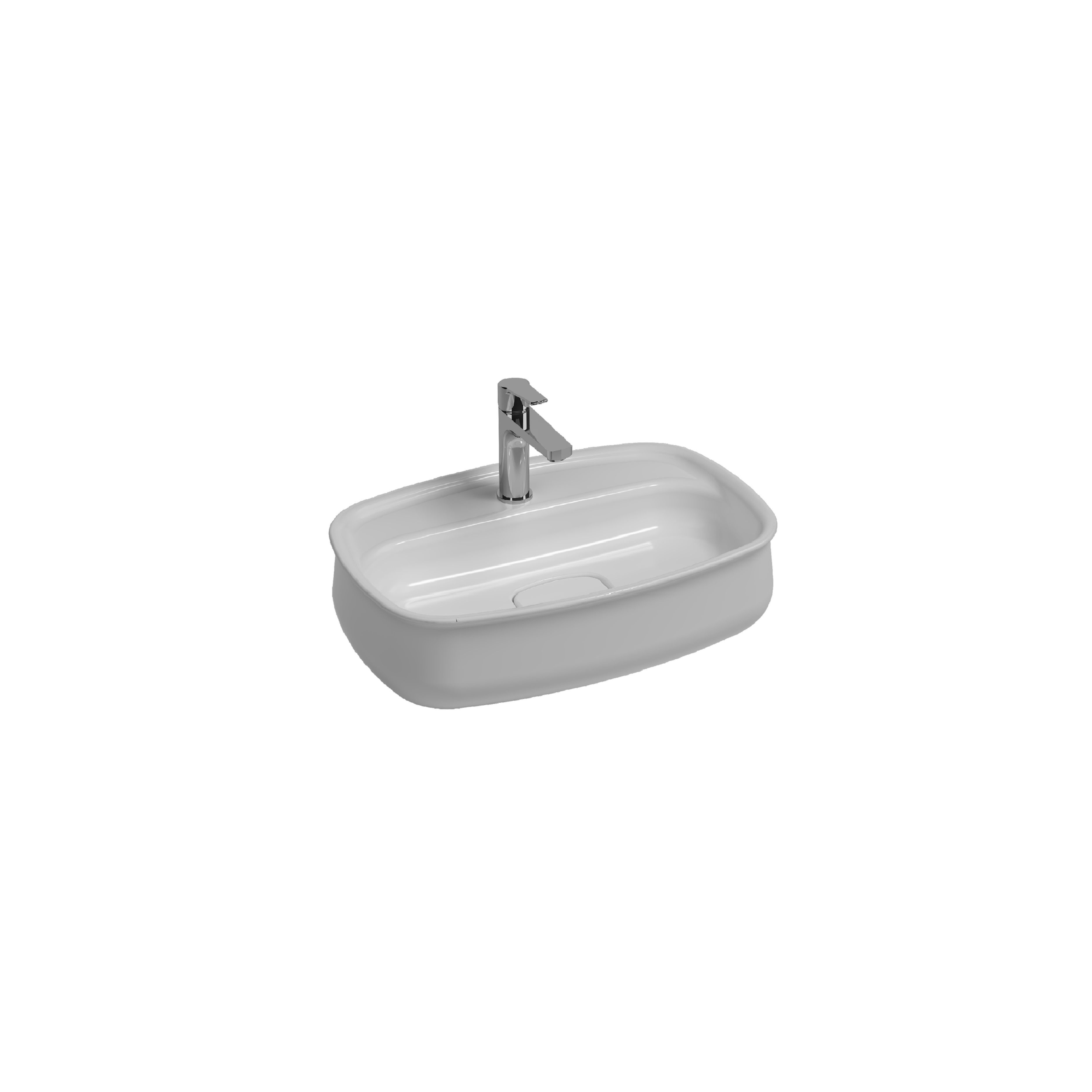 Fluido Tezgah Üstü Lavabo, 60 cm - Beyaz