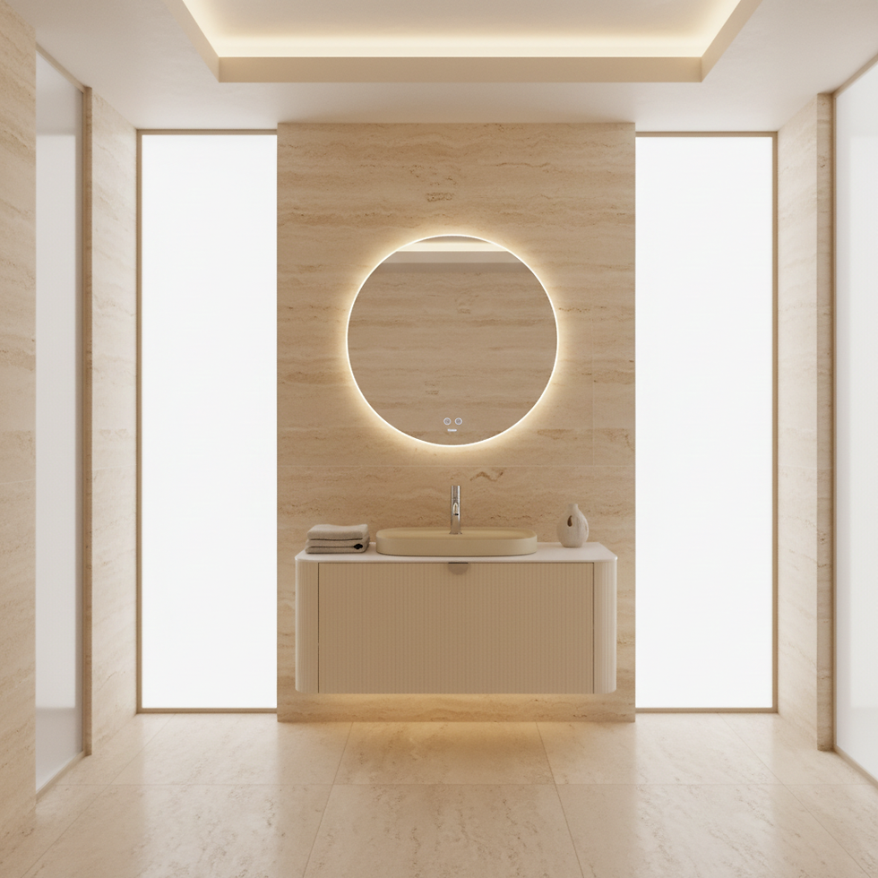 ISVEA Infinity Raggio Krem Lavabo Ünitesi 100 cm Fildişi Lavabo + Ayna / Set farklı görünüm