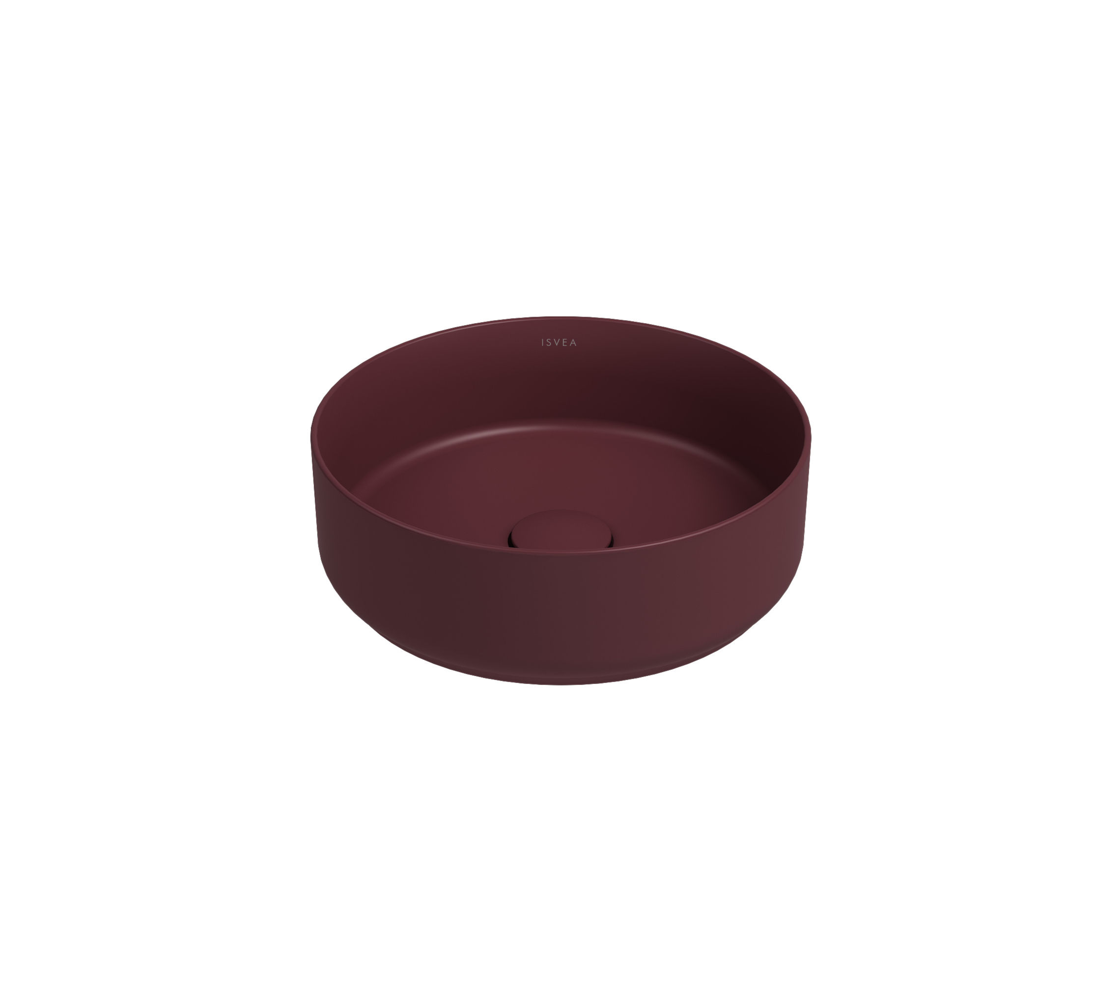 İsvea İnfinity Tezgah Üstü Lavabo 36 cm + Bas Aç / Rustik Bordo