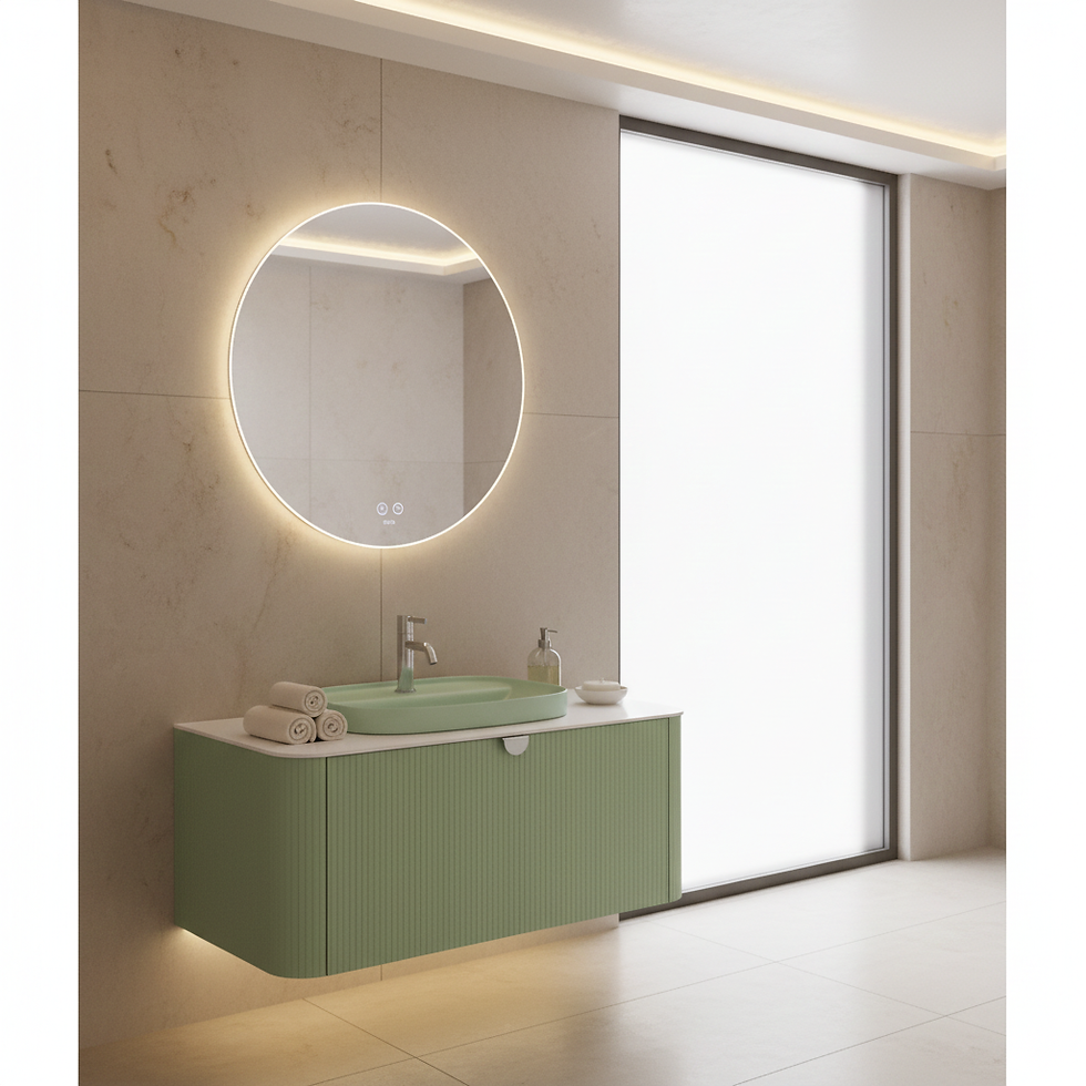 ISVEA Infinity Raggio Pastel Yeşil Lavabo Ünitesi 100 cm Mint Lavabo+Ayna / Set