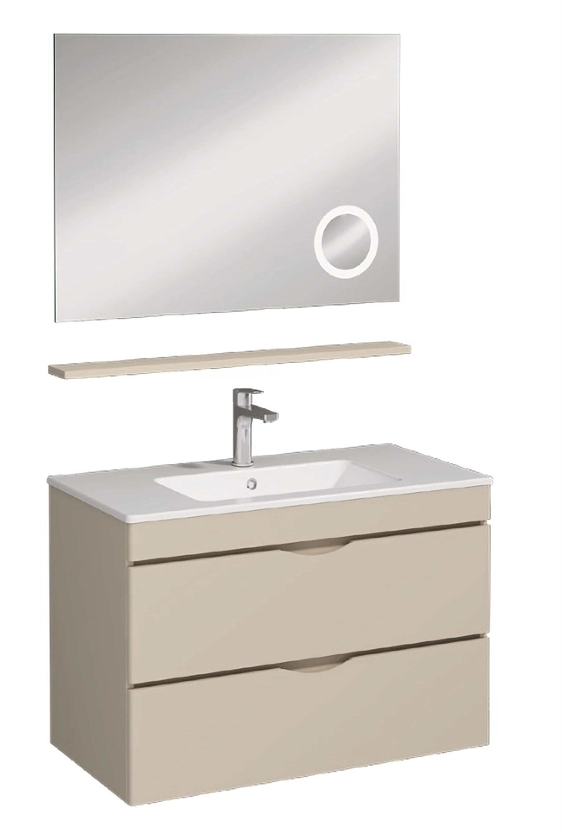 ISVEA Roya Çift Çekmeceli Lavabo Ünitesi 90 cm + Büyüteçli Ayna / Set