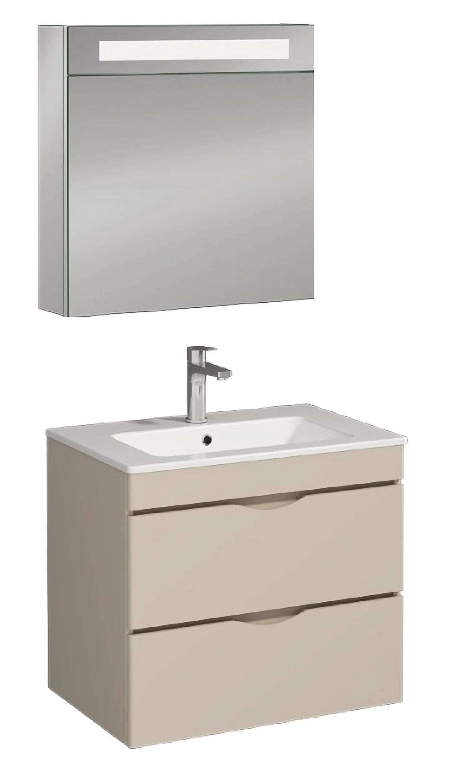ISVEA Roya Çift Çekmeceli Lavabo Ünitesi 60 cm + Dolaplı Ayna / Set