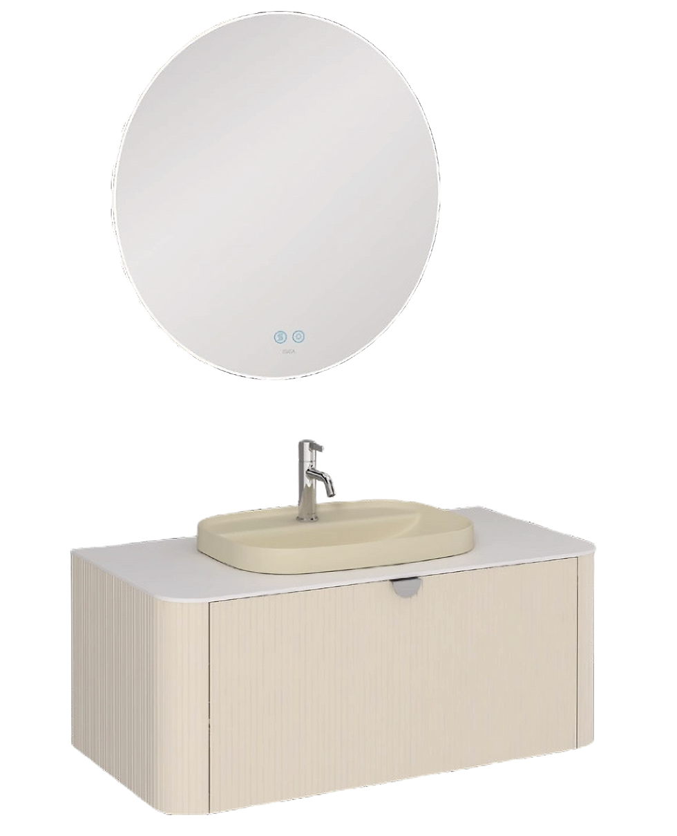 Thumbnail: Fildişi lavabo, Krem Lavabo Ünitesi