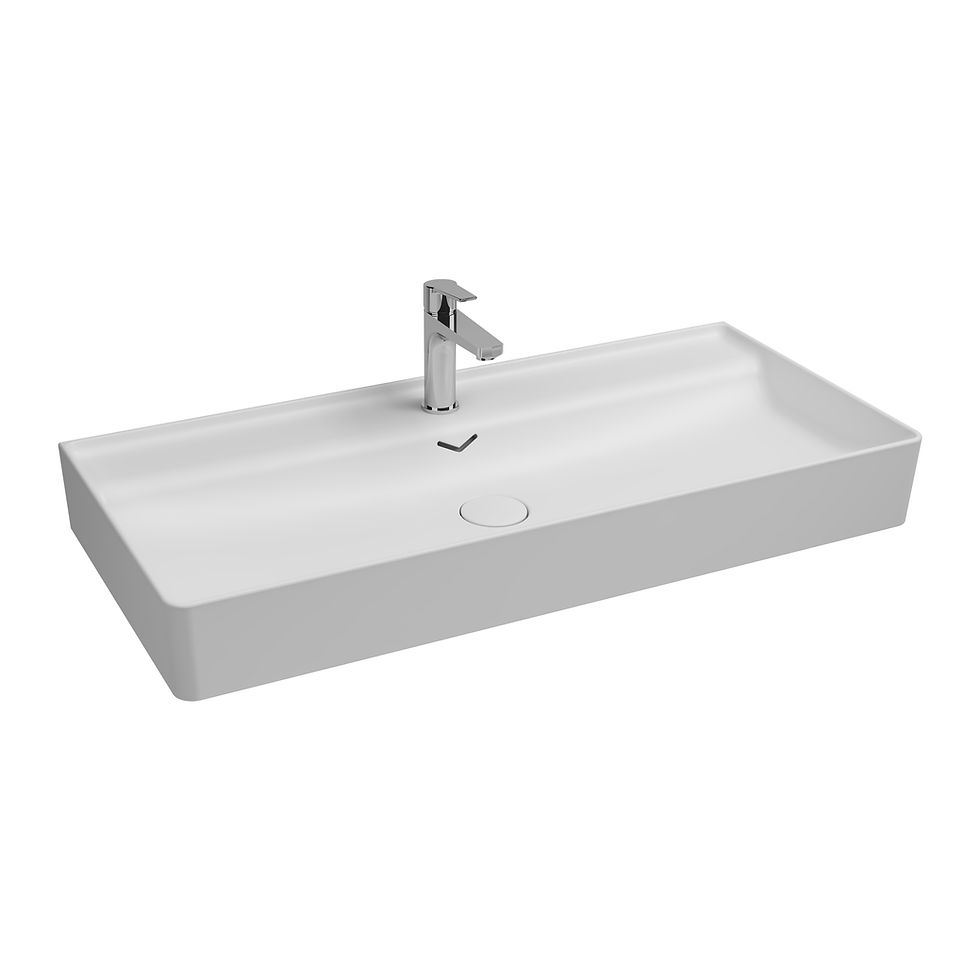 ISVEA Vea Tezgah Üstü Lavabo 101 cm, Mat Beyaz