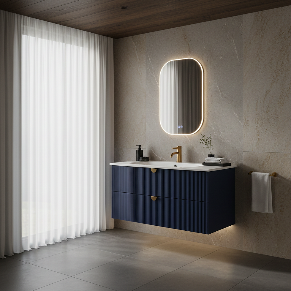 ISVEA Infinity Gece Mavisi Lavabo Ünitesi 120 cm + Led'li Ayna / Set