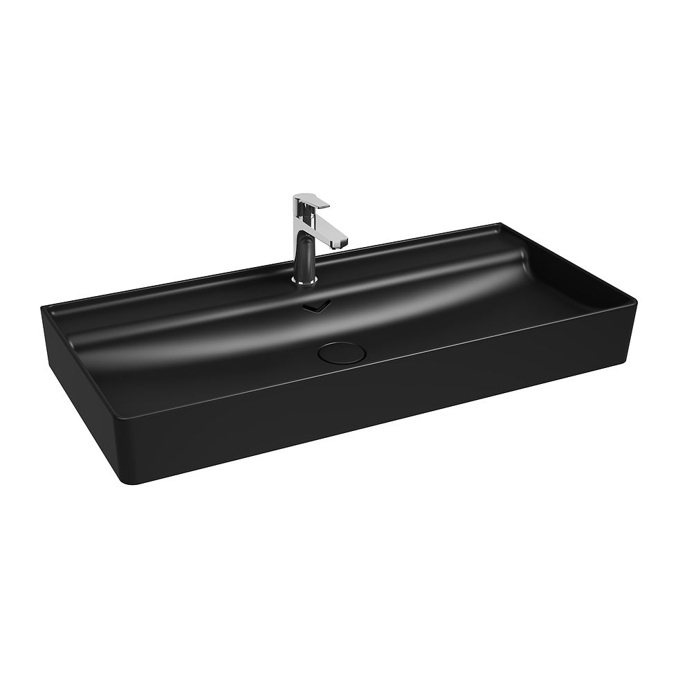 ISVEA Vea Tezgah Üstü Lavabo 101 cm, Mat Siyah
