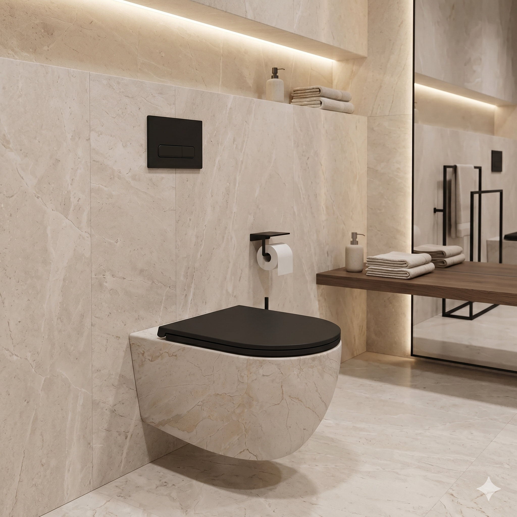 İsvea İnfinity Asma Klozet - Vortex / Travertino