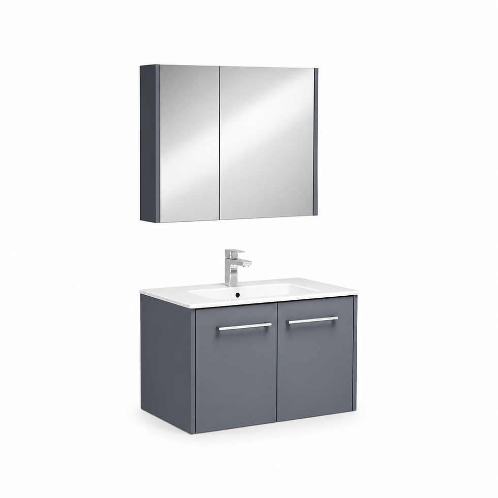 ISVEA Combinato Kapaklı Antrasit Lavabo Ünitesi, 80 cm
