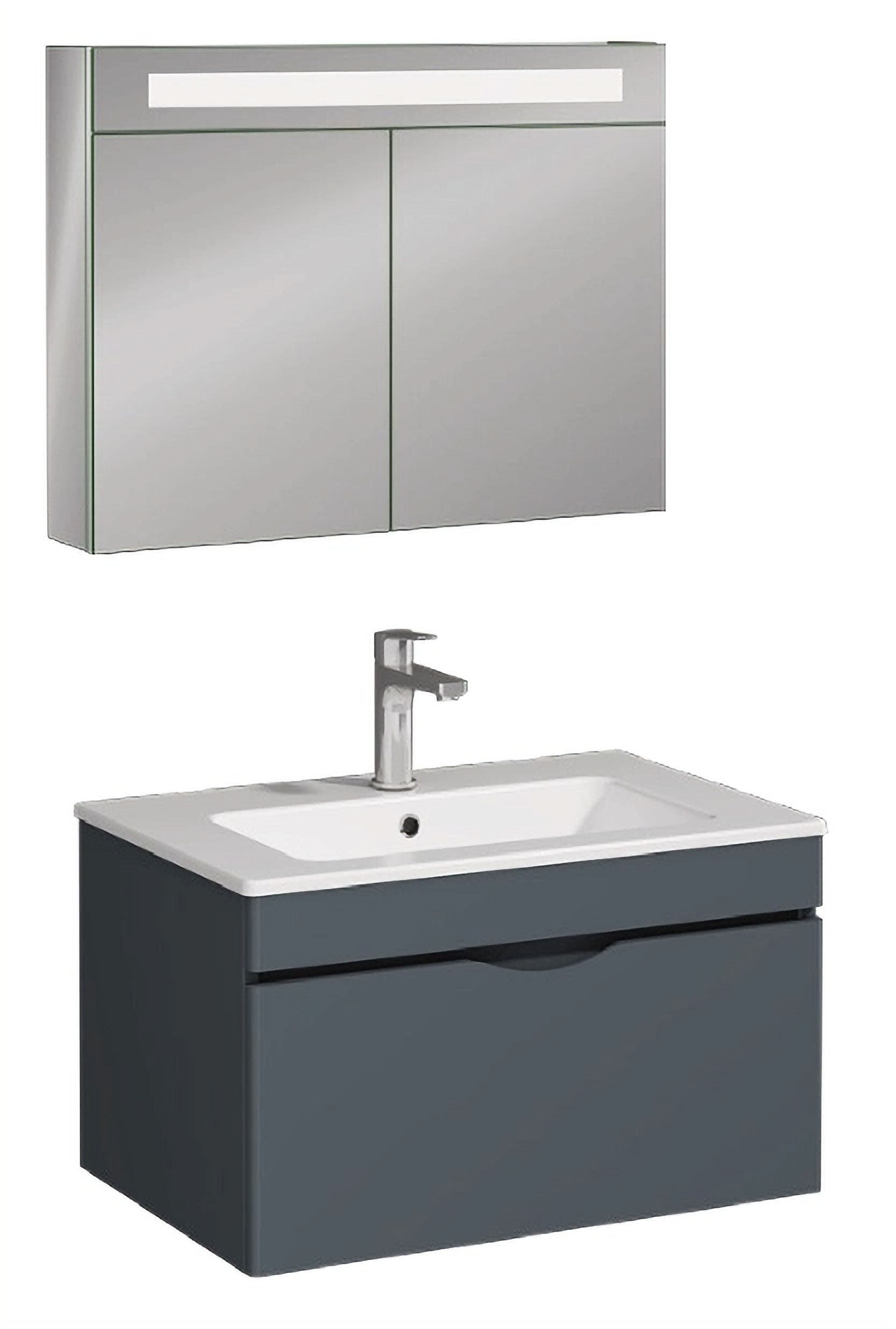 ISVEA Roya Tek Çekmeceli Lavabo Ünitesi 70 cm + Dolaplı Ayna / Set