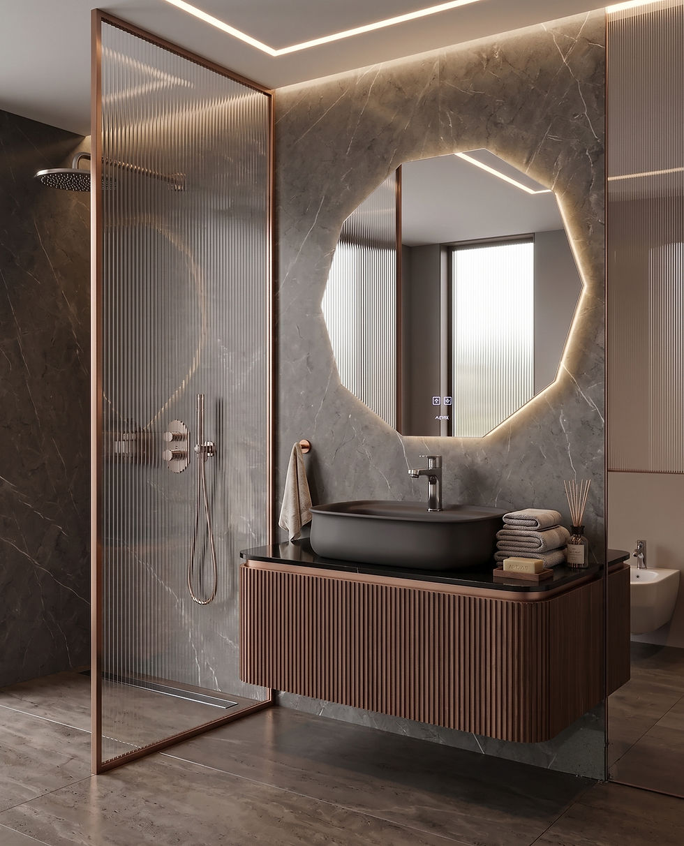 ISVEA Fluido Lavabo Ünitesi, 100 cm, Doğal Ahşap Kaplama, Antrasit Lavabolu Set 
