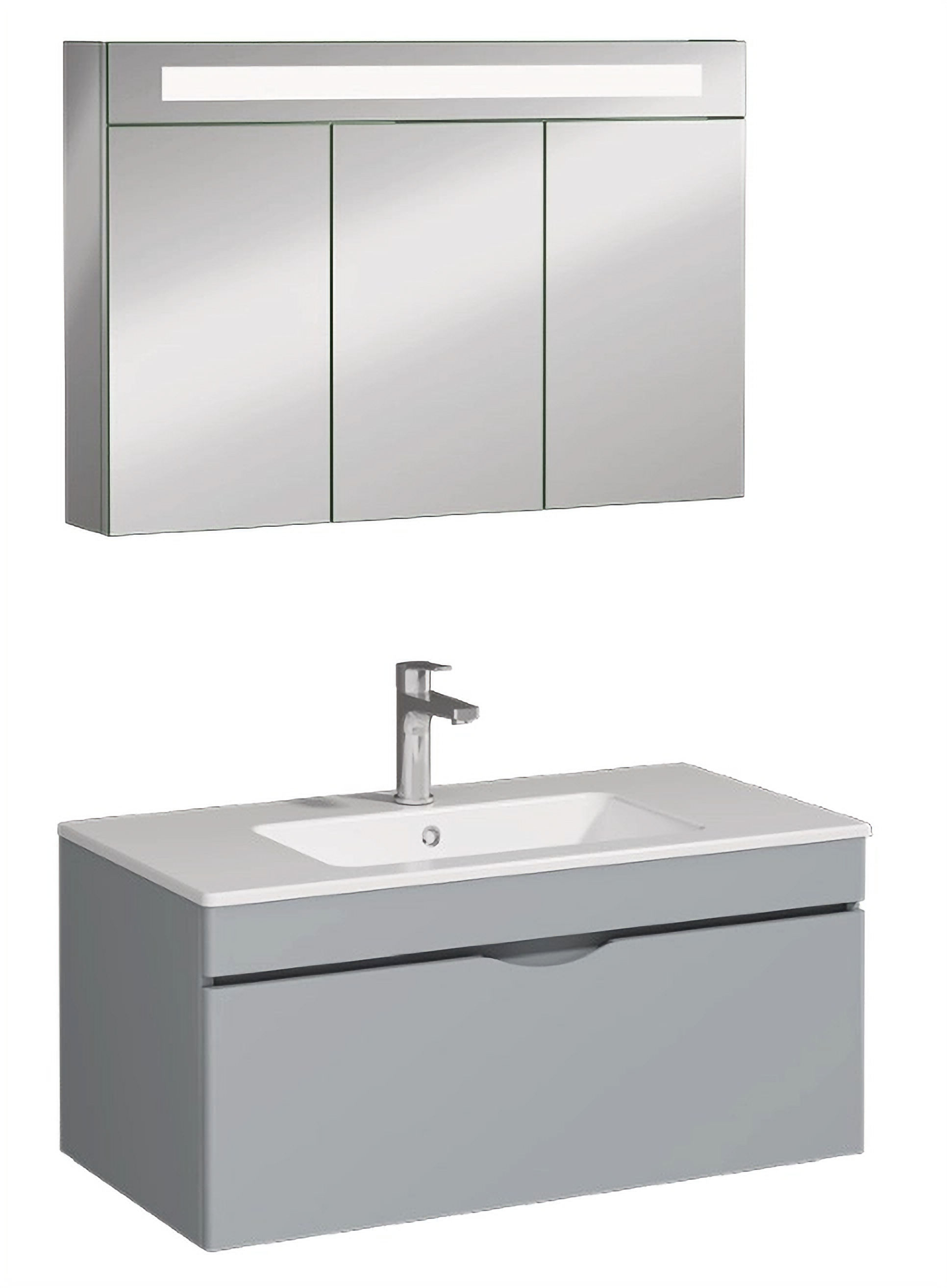 ISVEA Roya Tek Çekmeceli Lavabo Ünitesi 90 cm + Dolaplı Ayna / Set