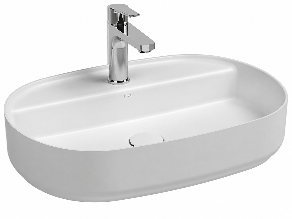 ISVEA Infinity Tezgah Üstü Lavabo 60 cm, Mat Beyaz